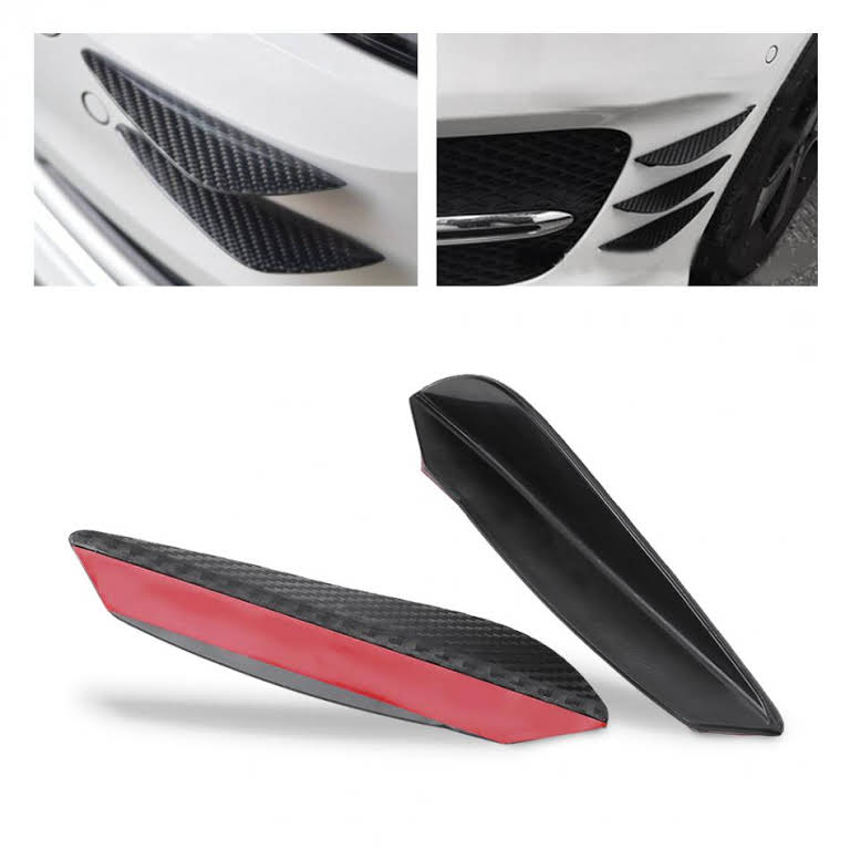 Carbon Fiber Style Universal Front Bumper Lip Fin Splitter Spoiler Canard
