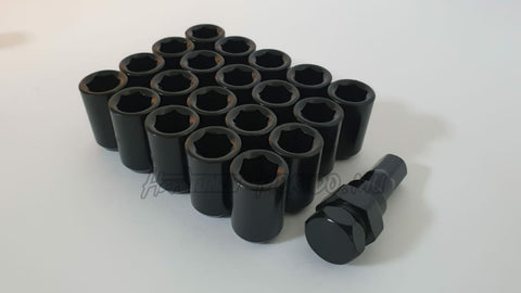 WHEEL NUTS 20PCS : BLACK