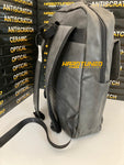 Grey Faux Leather Backpack With One Front Pocket
